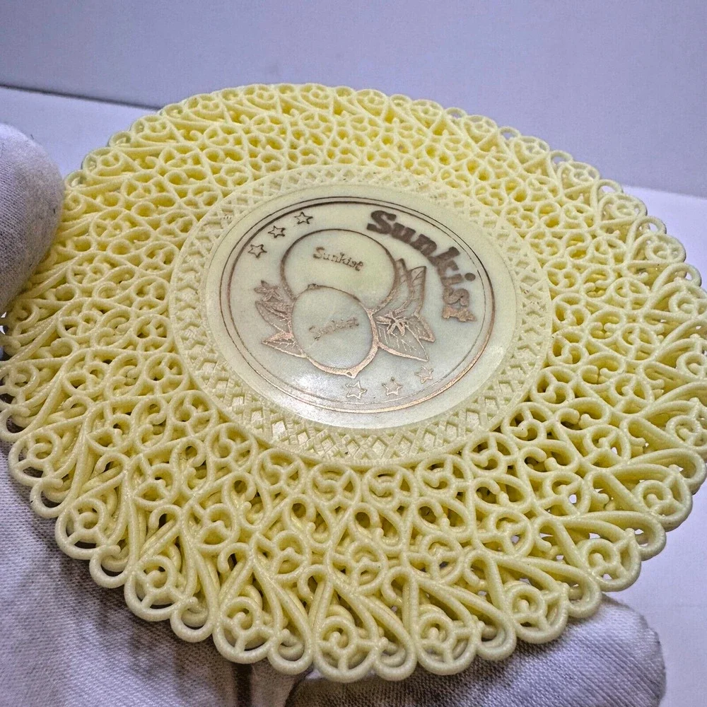 5x Retro VTG Sunkist Plastic Coasters 4.5